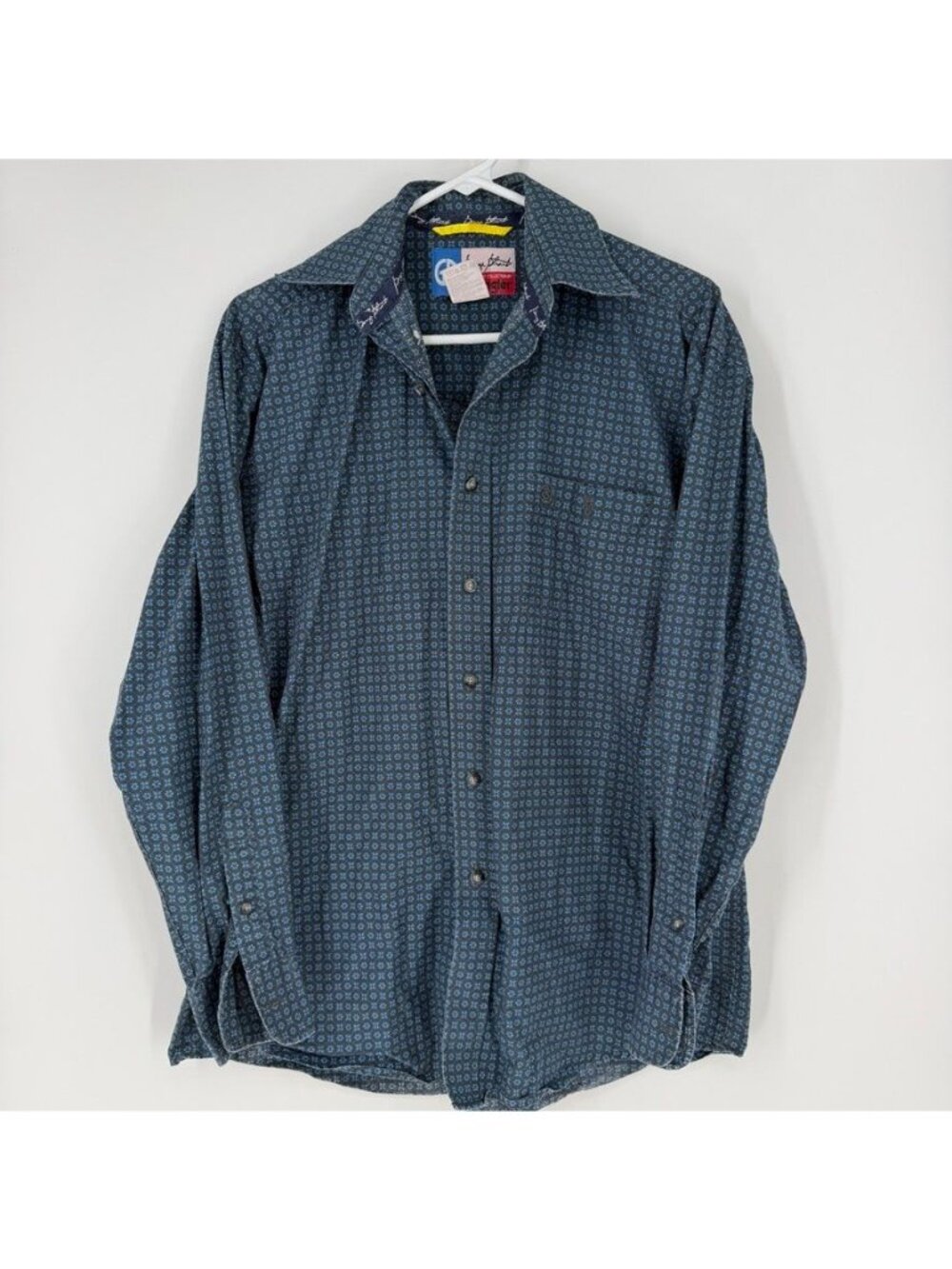 George Strait Wrangler Button Down Long Sleeve Men's M Blue Western Cowboy